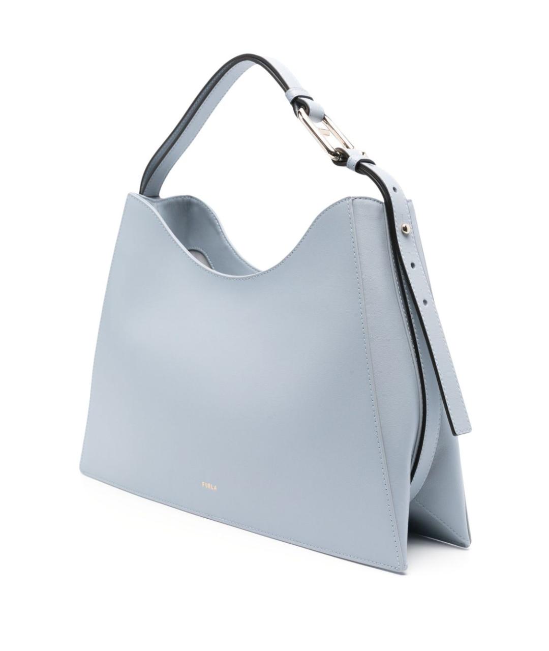 FURLA Голубая кожаная сумка тоут, фото 5