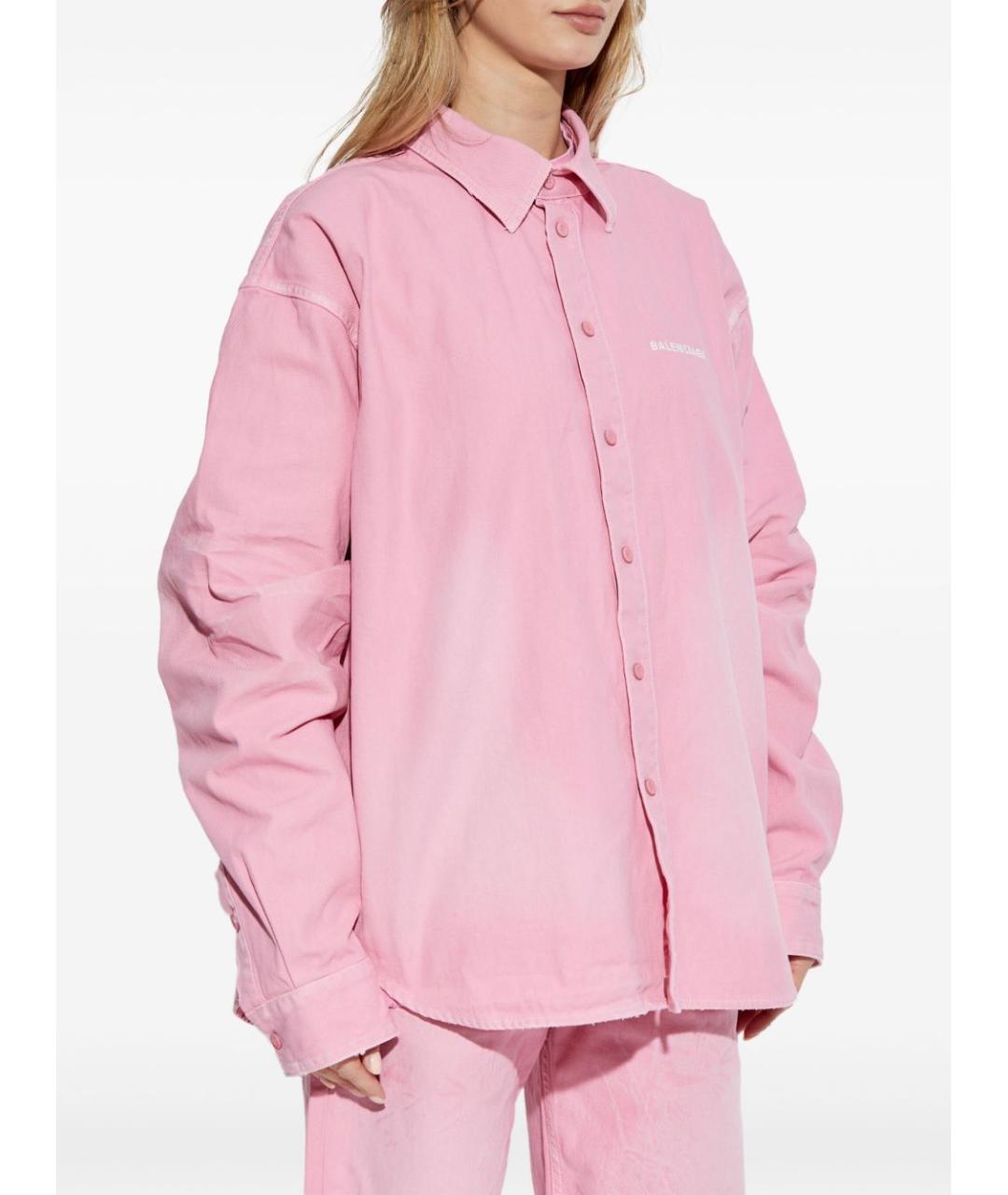 BALENCIAGA Розовая хлопковая рубашка, фото 4