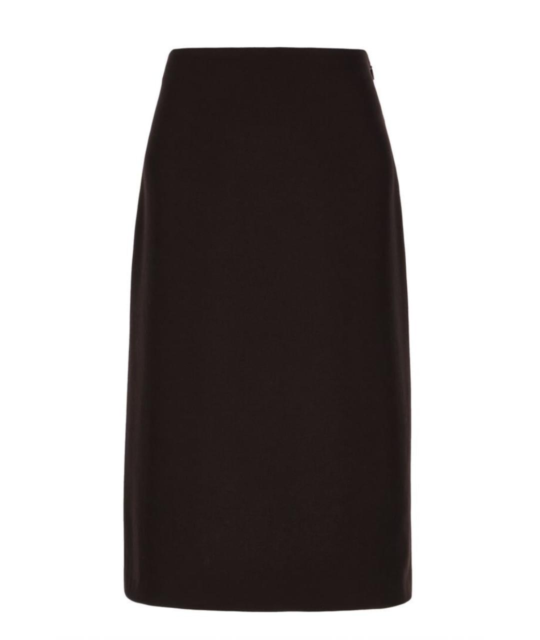 FENDI Бордовая шерстяная юбка миди, фото 1