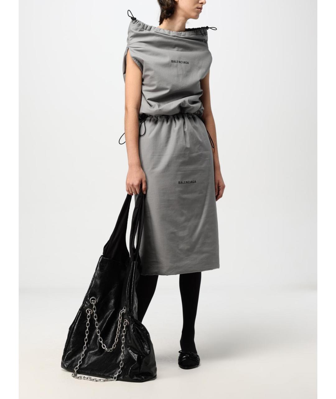 BALENCIAGA Серая хлопковая майка, фото 3