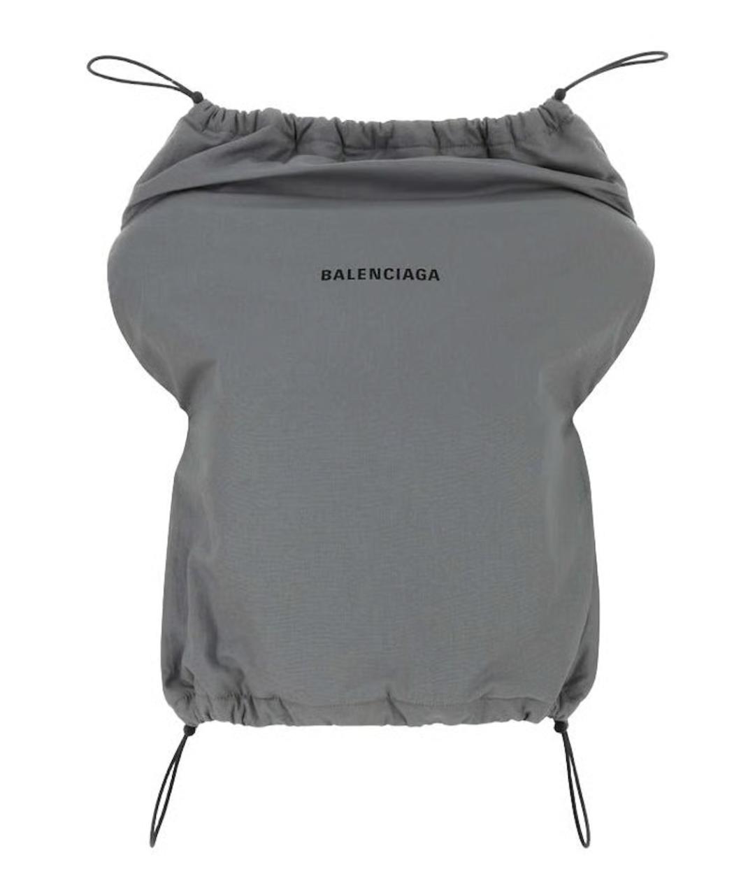 BALENCIAGA Серая хлопковая майка, фото 1