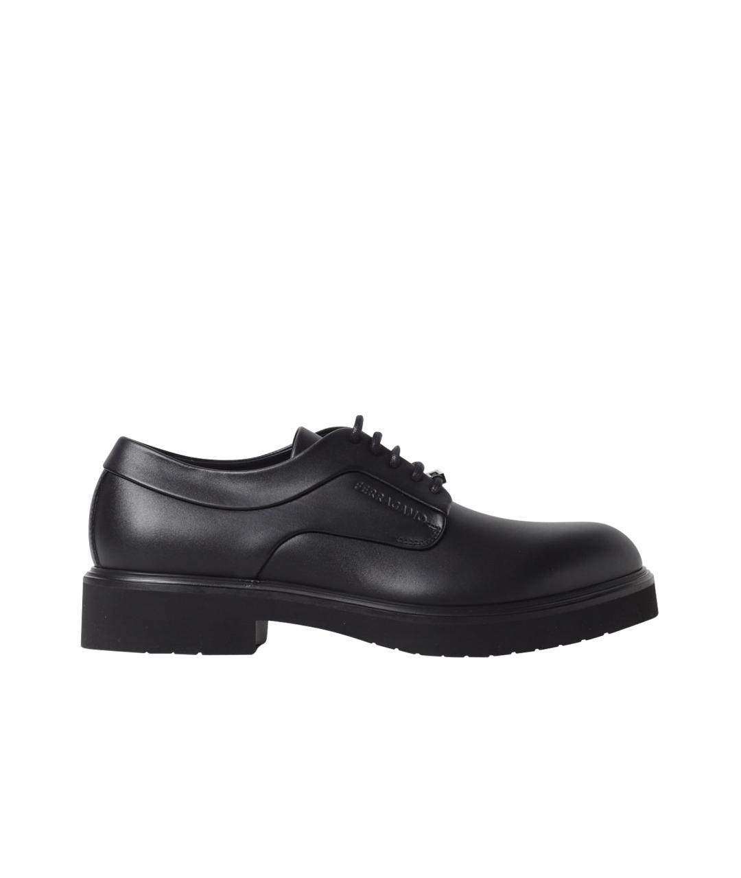 FERRAGAMO Черные кожаные туфли, фото 1