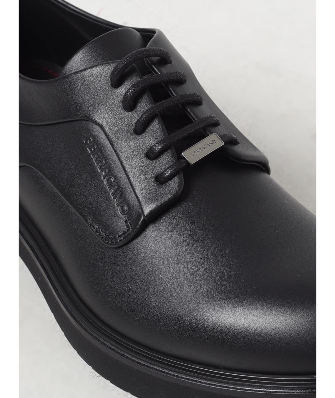 FERRAGAMO Черные кожаные туфли, фото 4