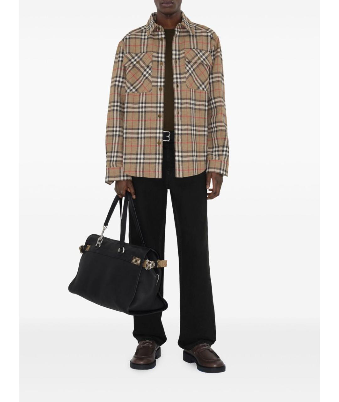 BURBERRY Коричневая хлопковая кэжуал рубашка, фото 5