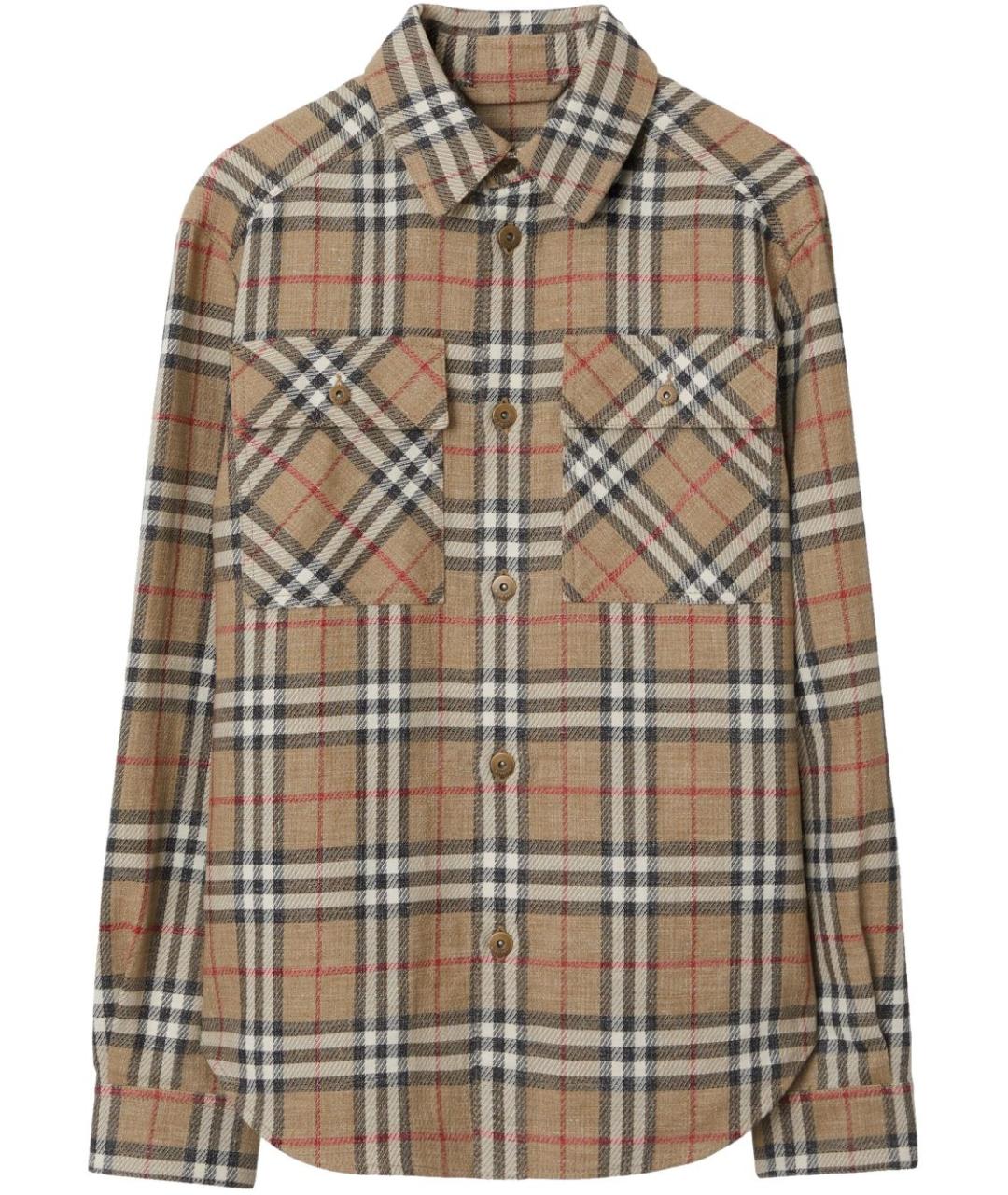 BURBERRY Коричневая хлопковая кэжуал рубашка, фото 1