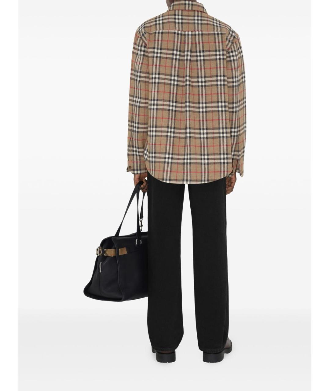 BURBERRY Коричневая хлопковая кэжуал рубашка, фото 2