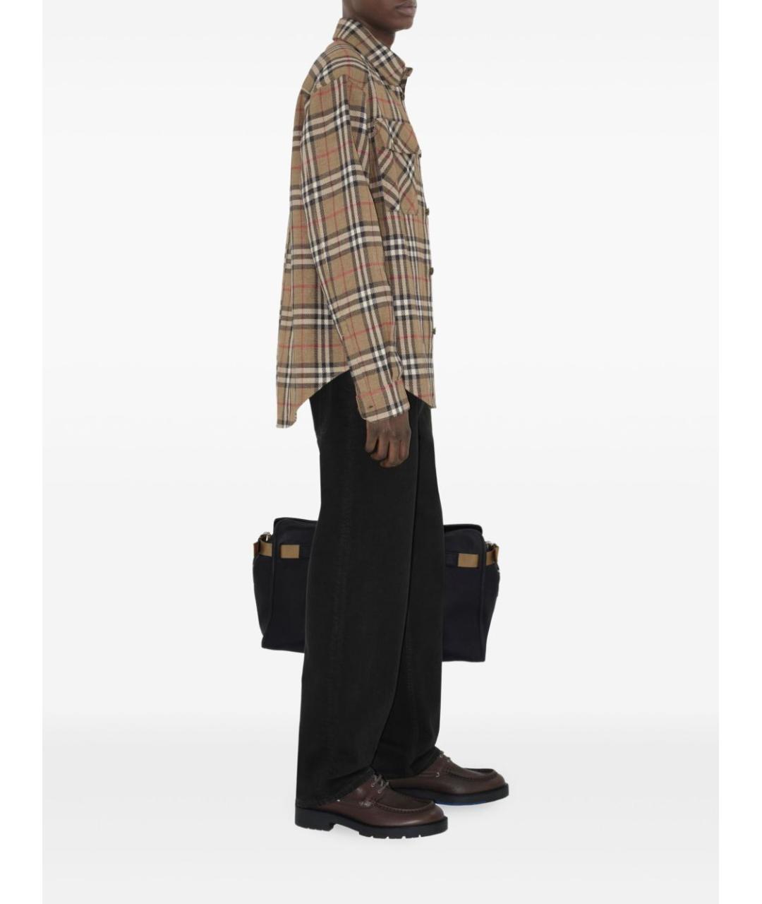BURBERRY Коричневая хлопковая кэжуал рубашка, фото 3