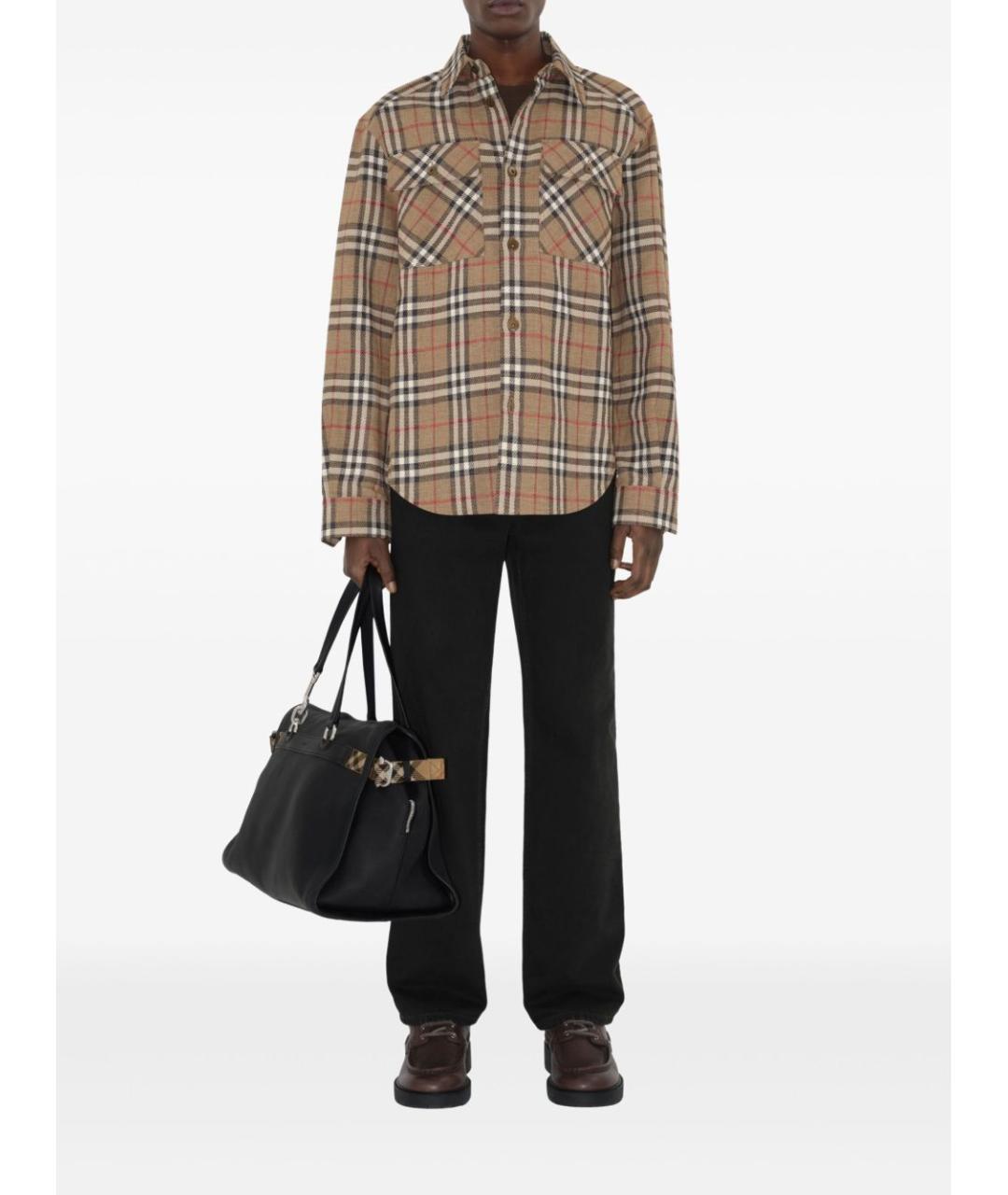 BURBERRY Коричневая хлопковая кэжуал рубашка, фото 4