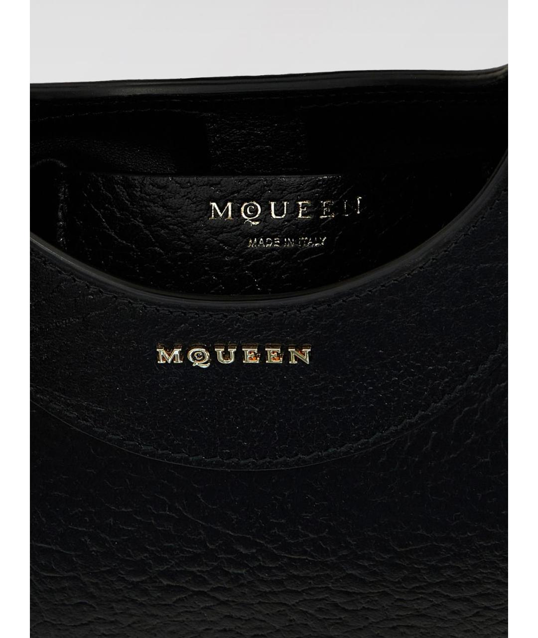 ALEXANDER MCQUEEN Черная кожаная сумка с короткими ручками, фото 4