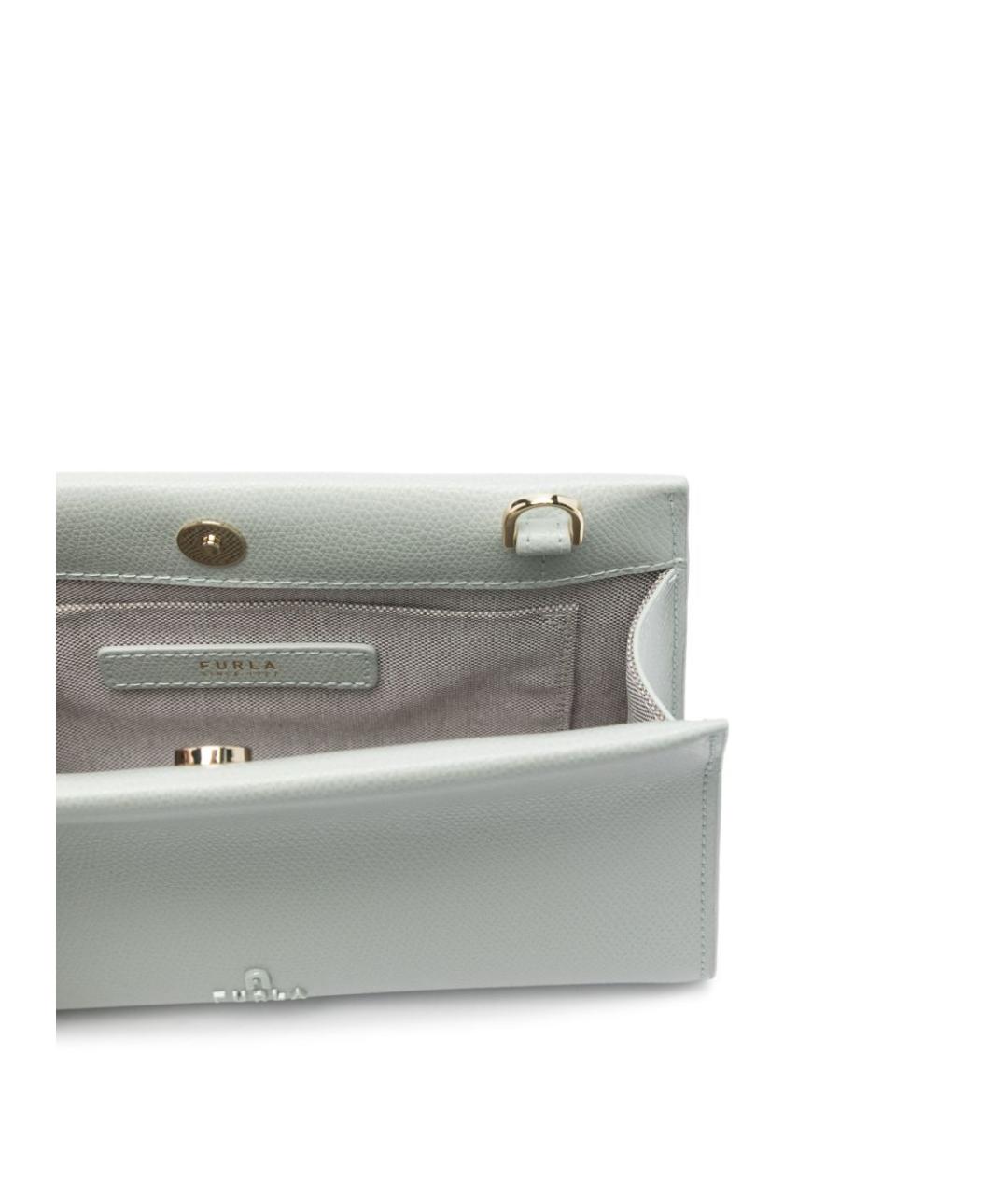 FURLA Голубая кожаная сумка через плечо, фото 2