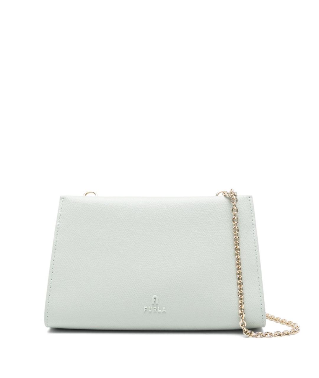 FURLA Голубая кожаная сумка через плечо, фото 1