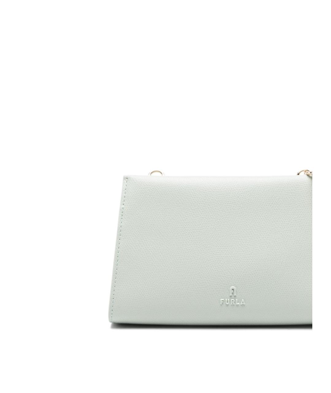 FURLA Голубая кожаная сумка через плечо, фото 4