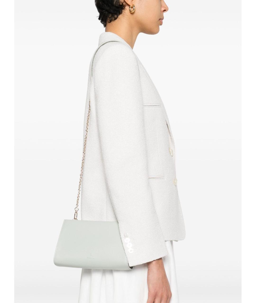 FURLA Голубая кожаная сумка через плечо, фото 3