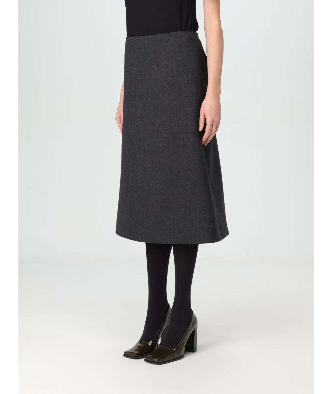 JIL SANDER Серая юбка миди, фото 5