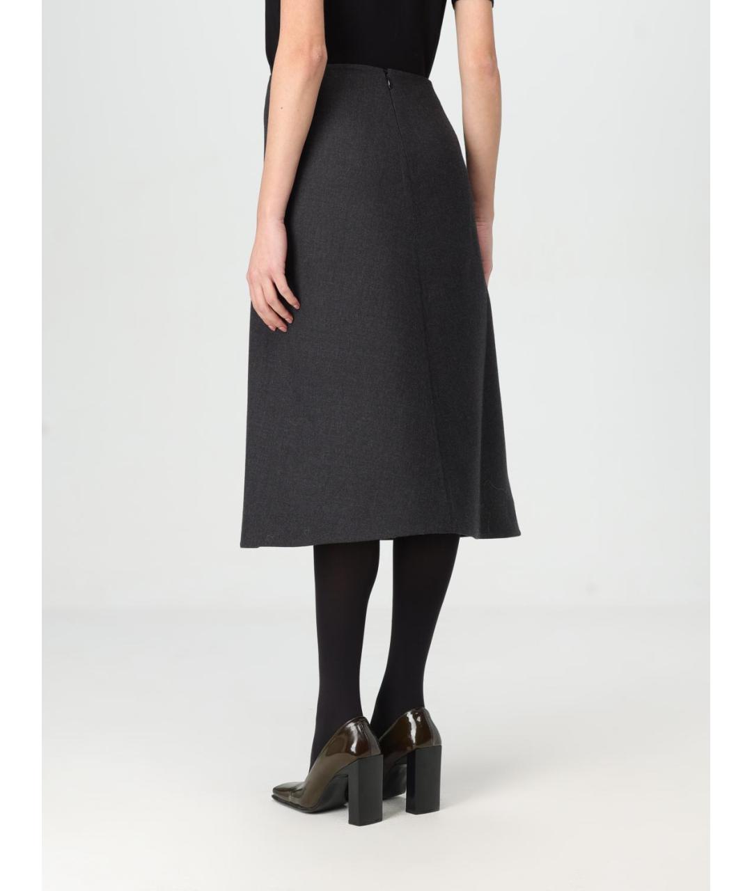 JIL SANDER Серая юбка миди, фото 4