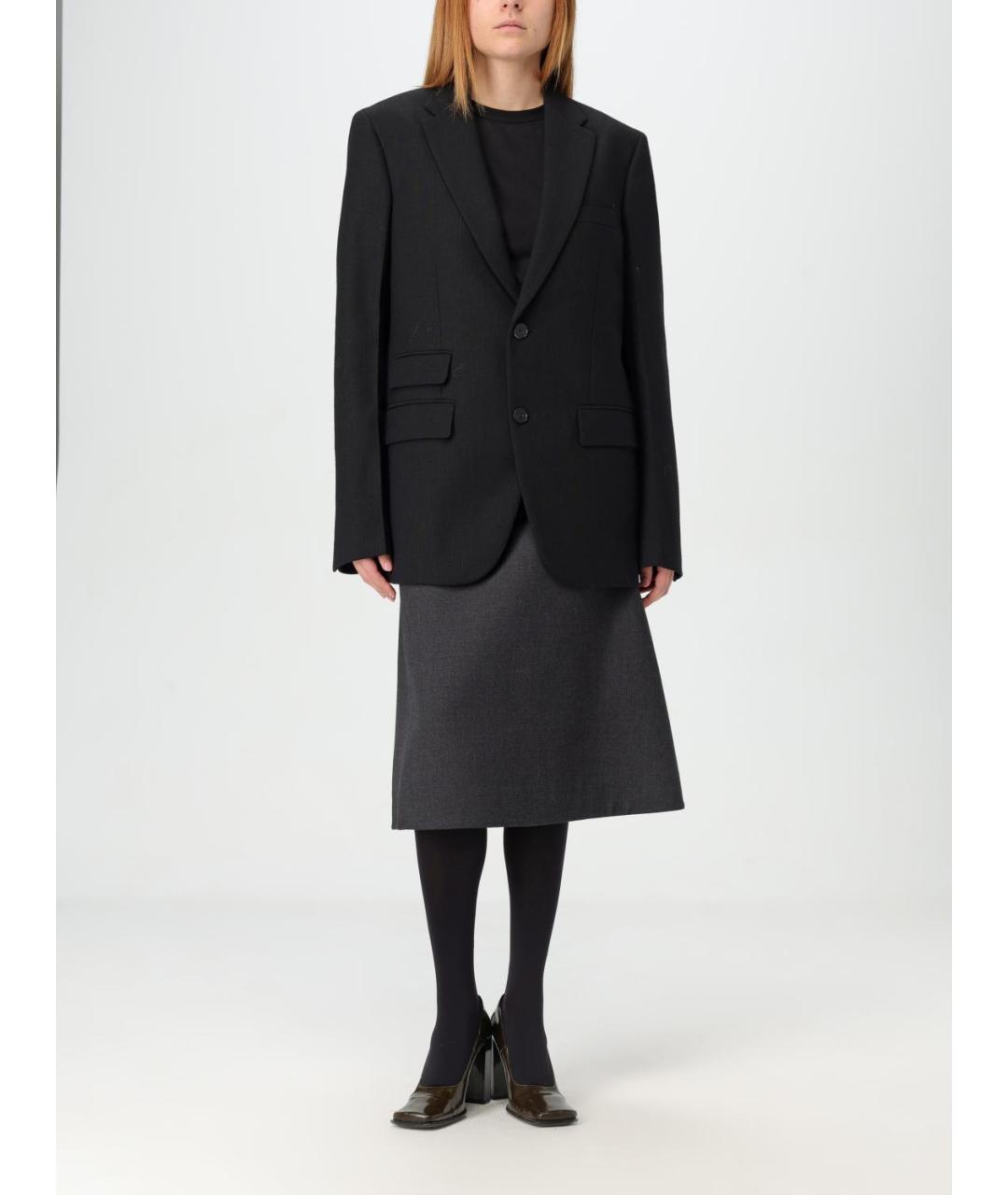 JIL SANDER Серая юбка миди, фото 3
