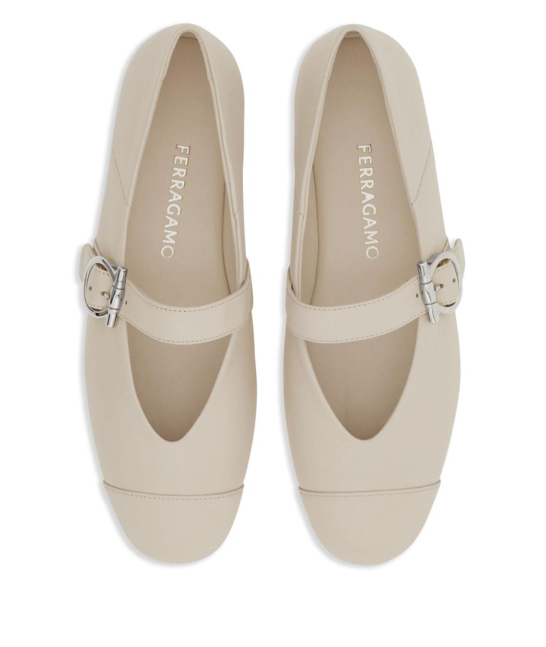 FERRAGAMO Бежевые балетки, фото 3