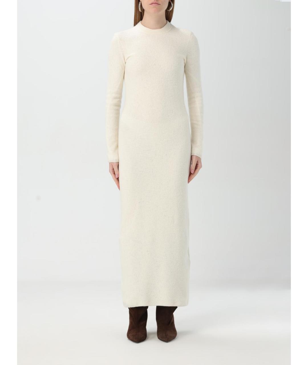 JIL SANDER Белое шерстяное повседневное платье, фото 2