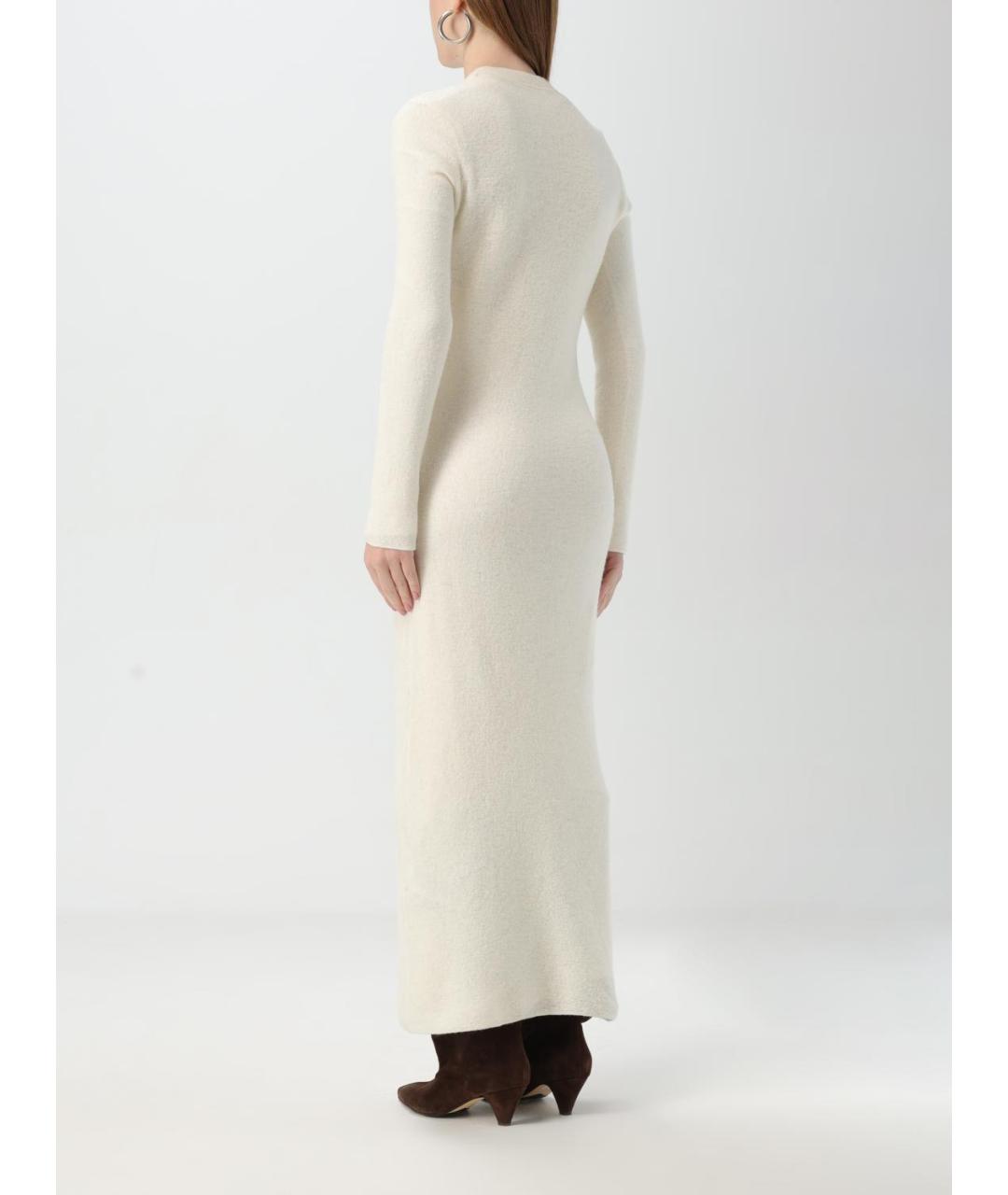 JIL SANDER Белое шерстяное повседневное платье, фото 3
