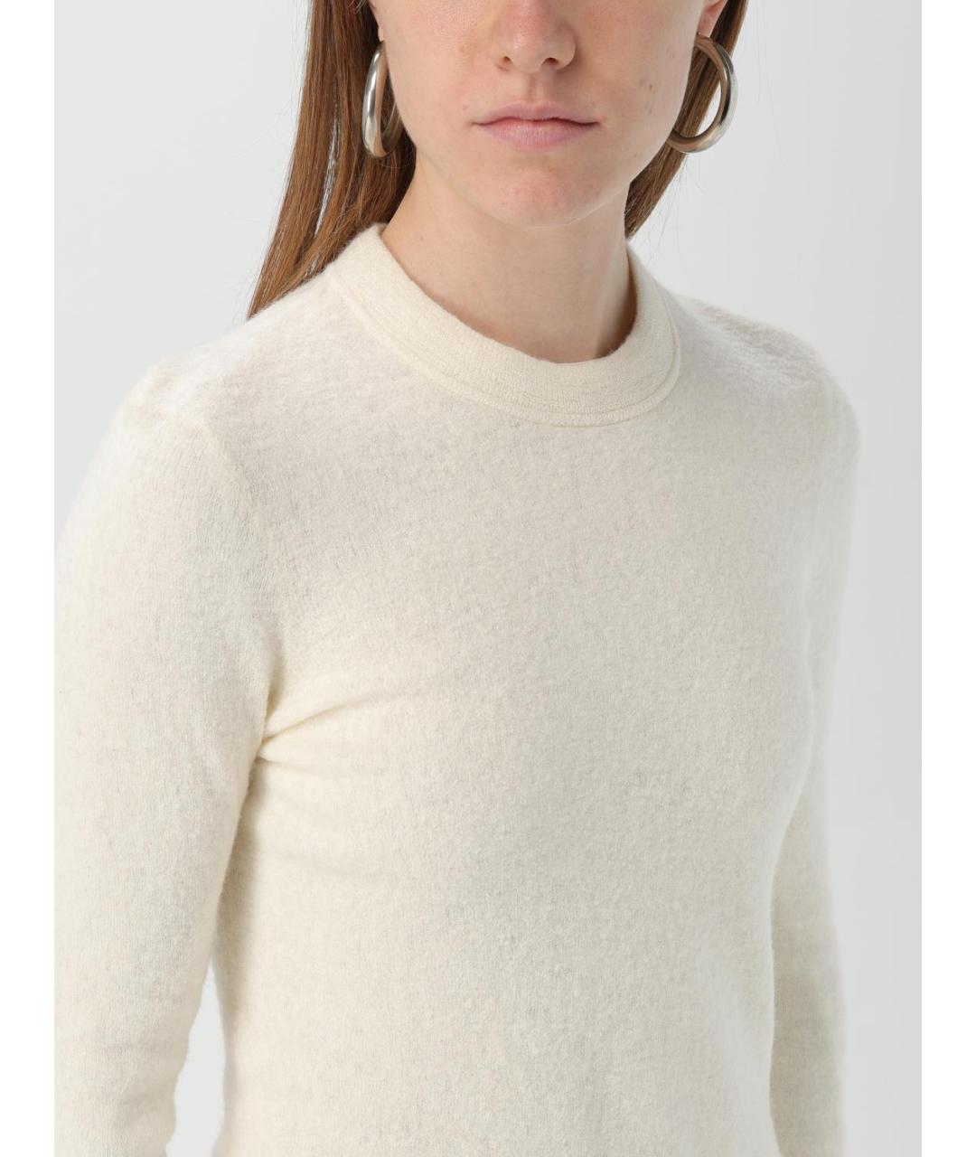 JIL SANDER Белое шерстяное повседневное платье, фото 5