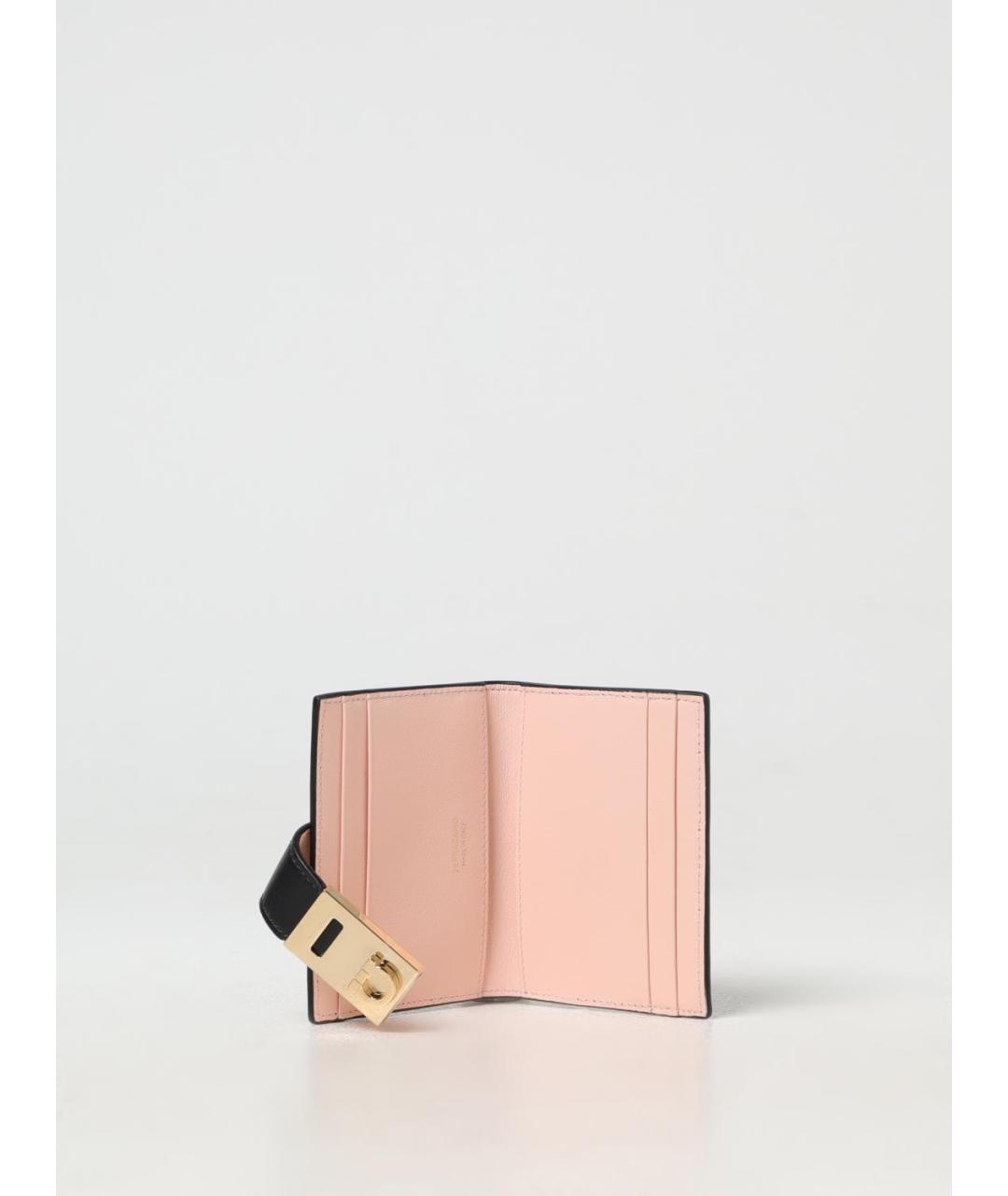 FERRAGAMO Черный кожаный кошелек, фото 2