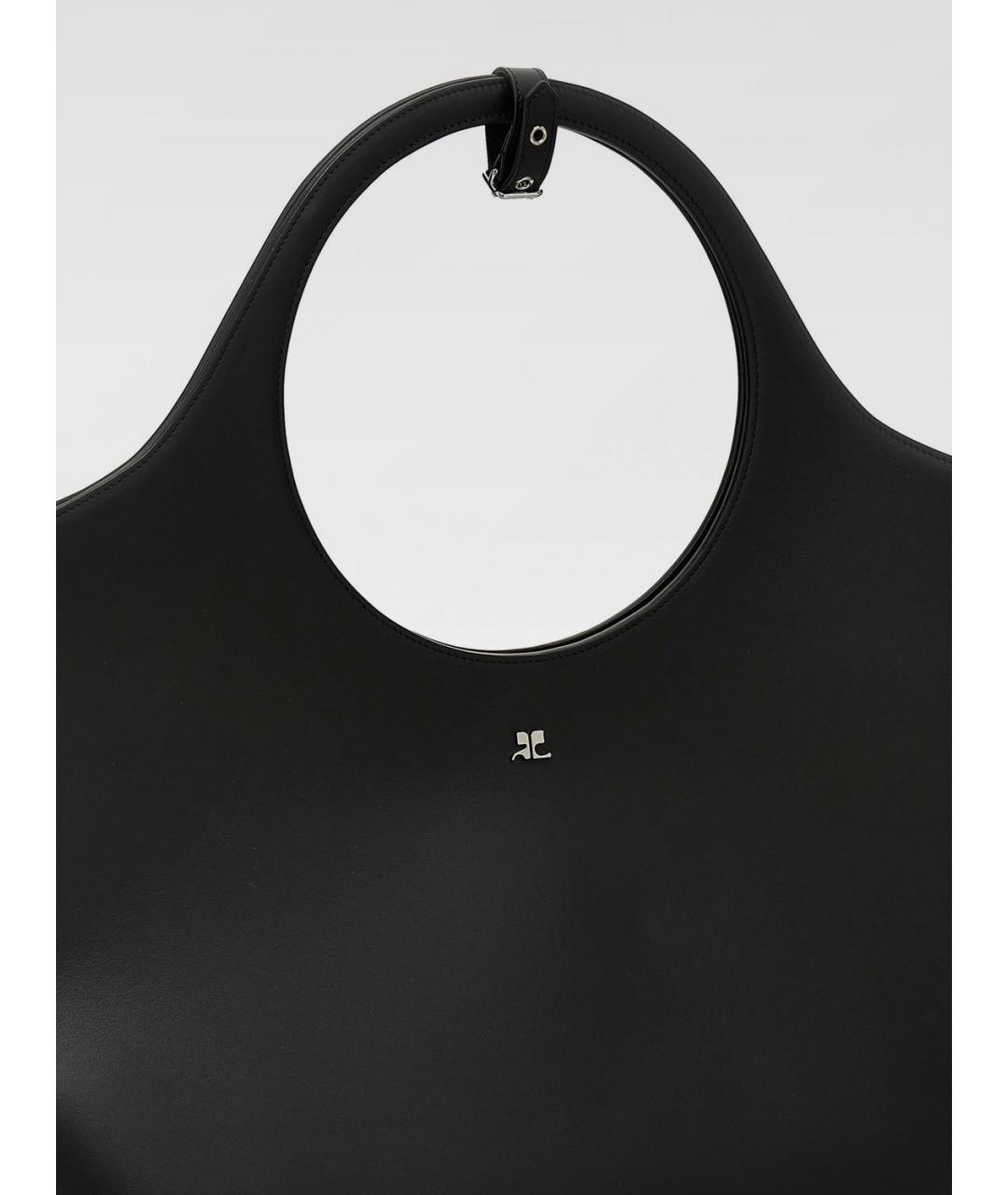COURREGES Черная кожаная сумка тоут, фото 3