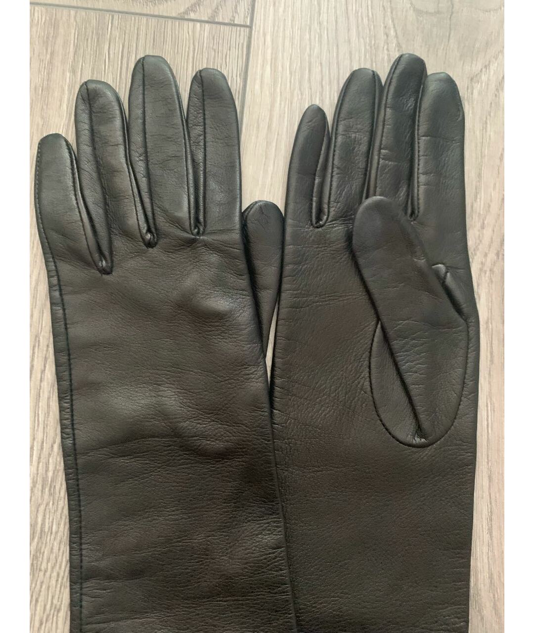 AMEN Черные кожаные перчатки, фото 2
