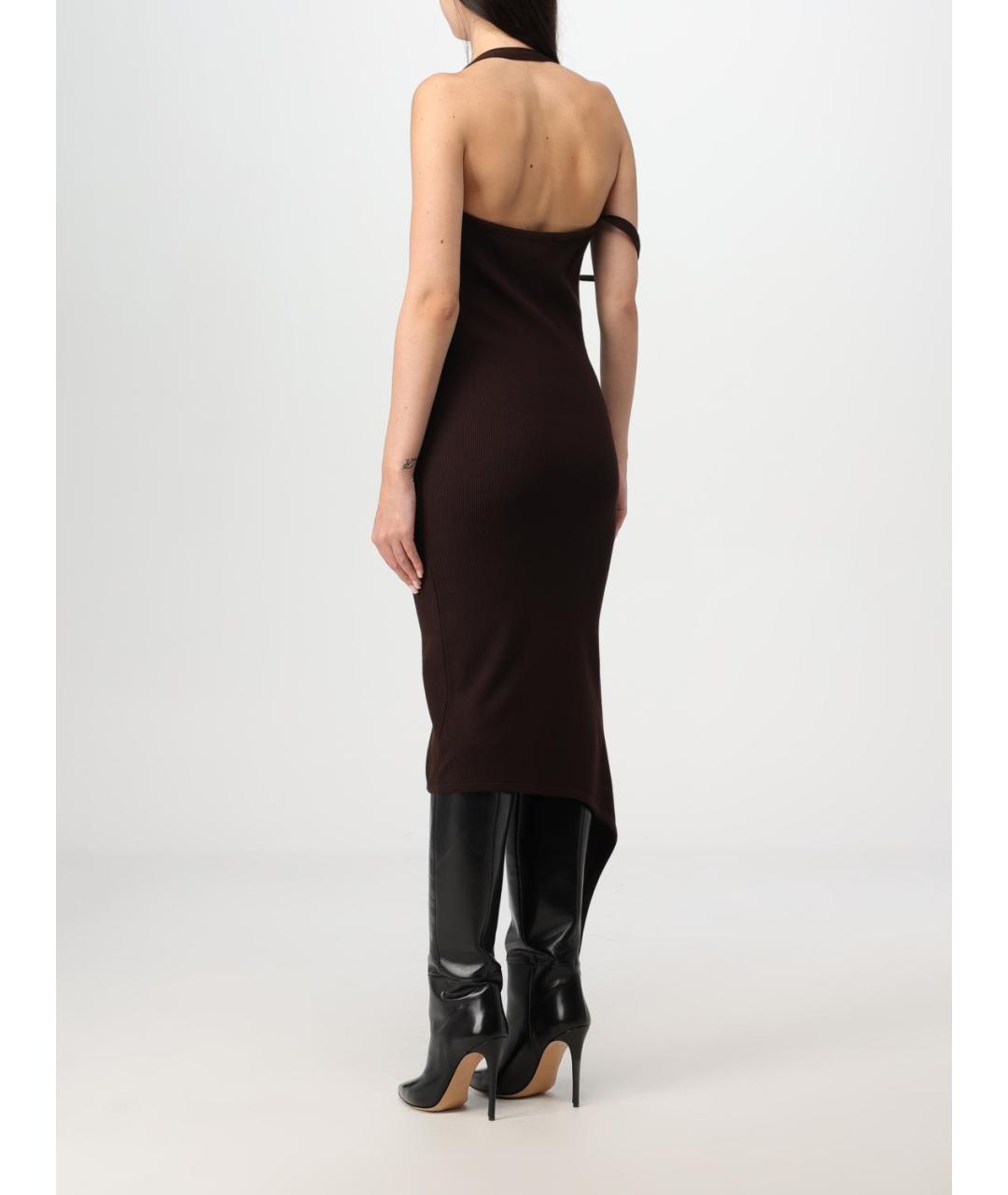 COURREGES Коричневое вискозное платье, фото 4