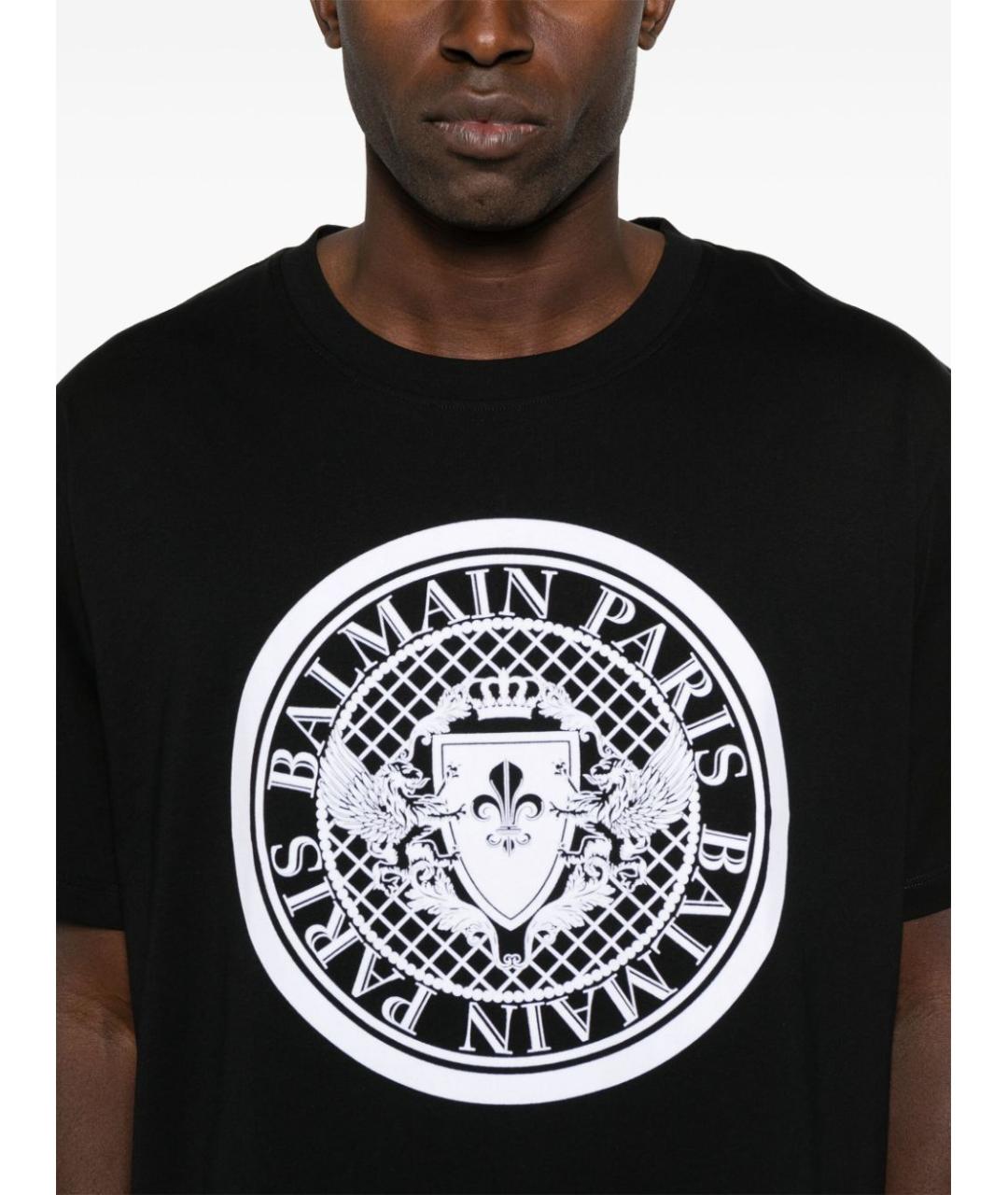 BALMAIN Черная футболка, фото 4