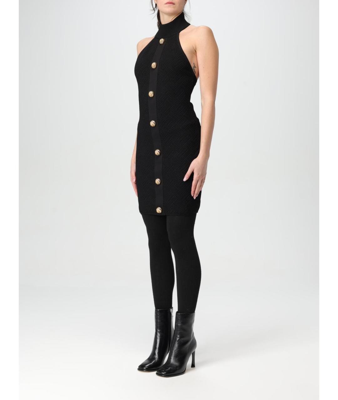 BALMAIN Черное вискозное платье, фото 4