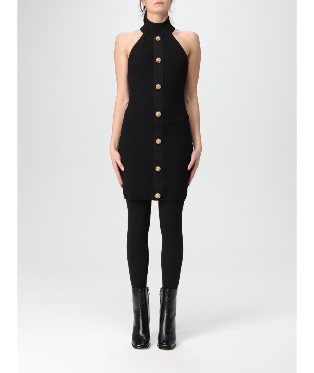 BALMAIN Черное вискозное платье, фото 2
