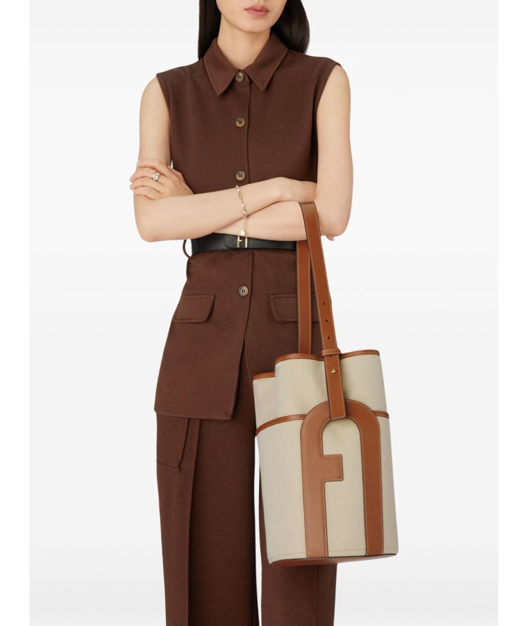 FURLA Бежевая сумка тоут, фото 3
