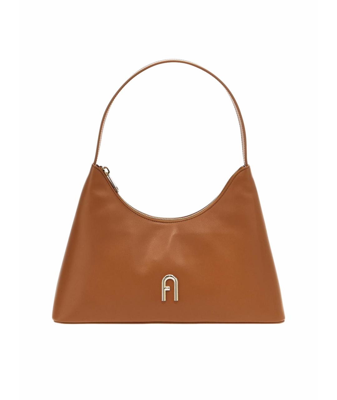 FURLA Коричневая кожаная сумка через плечо, фото 1