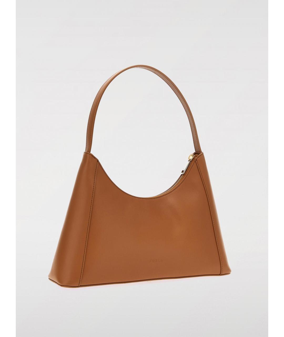 FURLA Коричневая кожаная сумка через плечо, фото 2