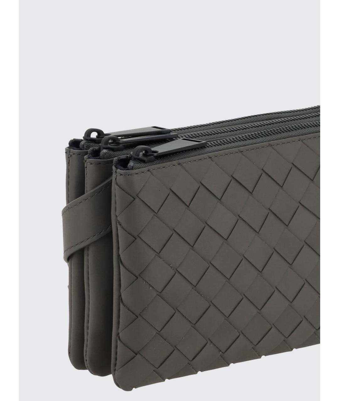 BOTTEGA VENETA Черная кожаная барсетка, фото 3