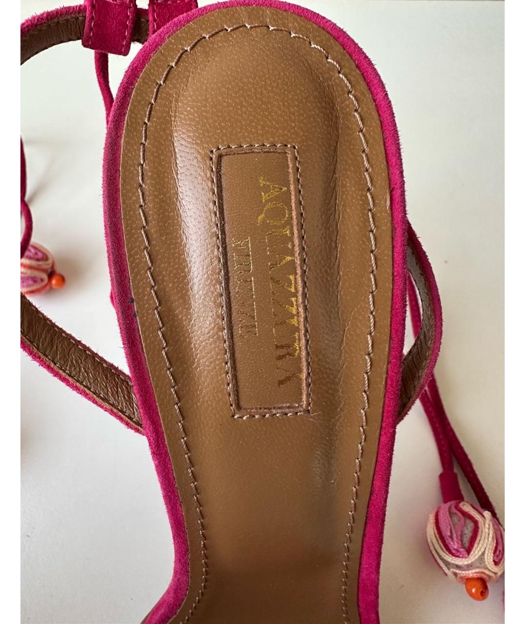 AQUAZZURA Фуксия замшевые босоножки, фото 5
