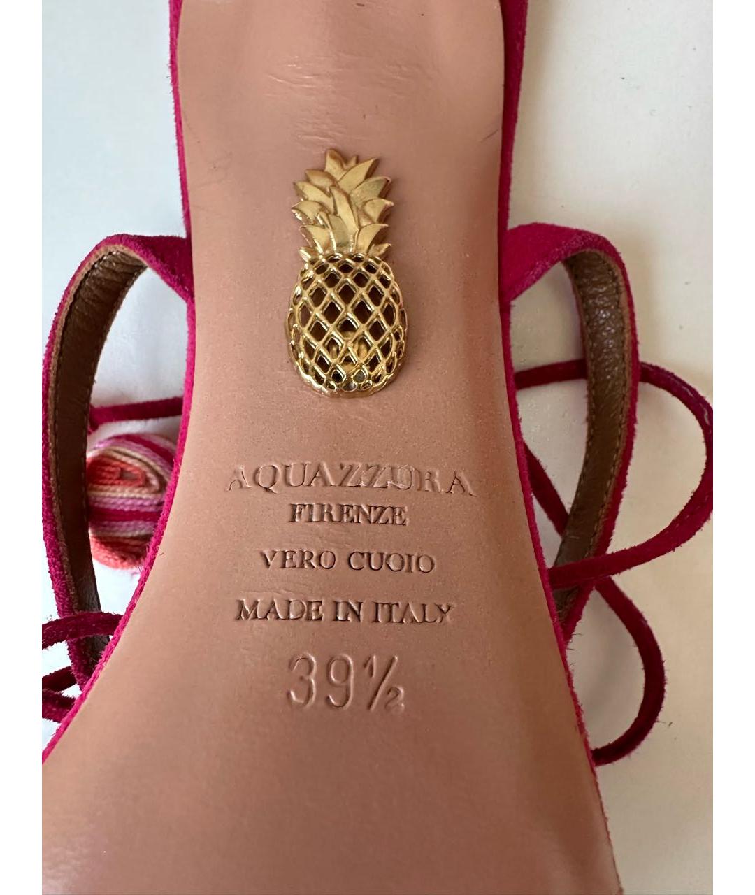 AQUAZZURA Фуксия замшевые босоножки, фото 7