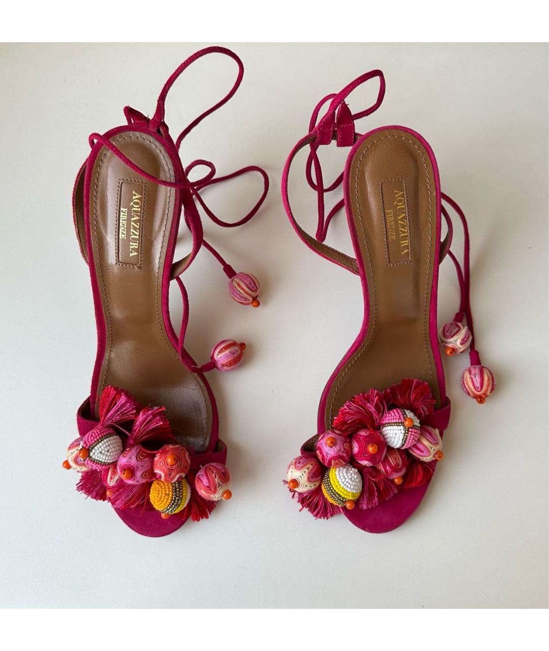 AQUAZZURA Фуксия замшевые босоножки, фото 2