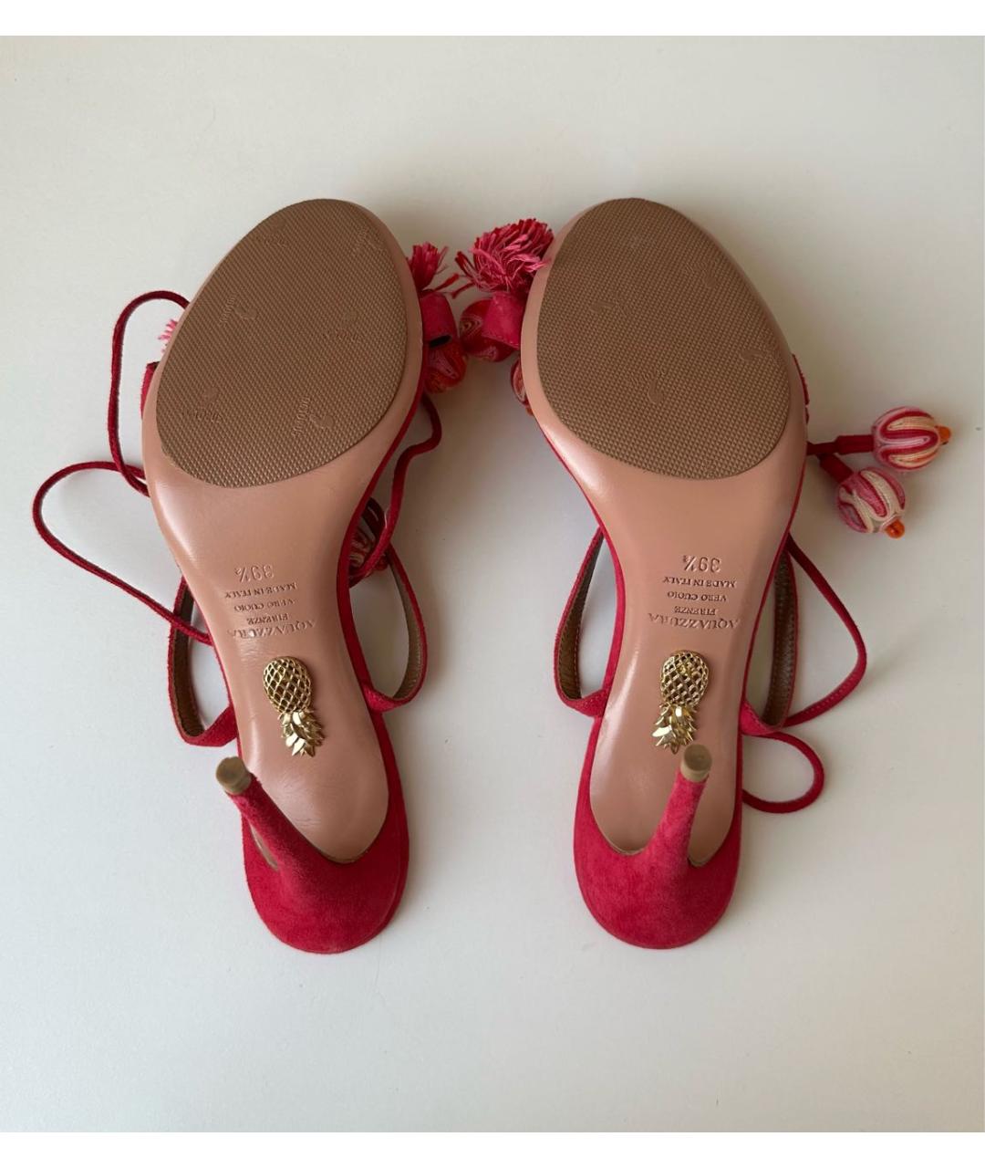 AQUAZZURA Фуксия замшевые босоножки, фото 4