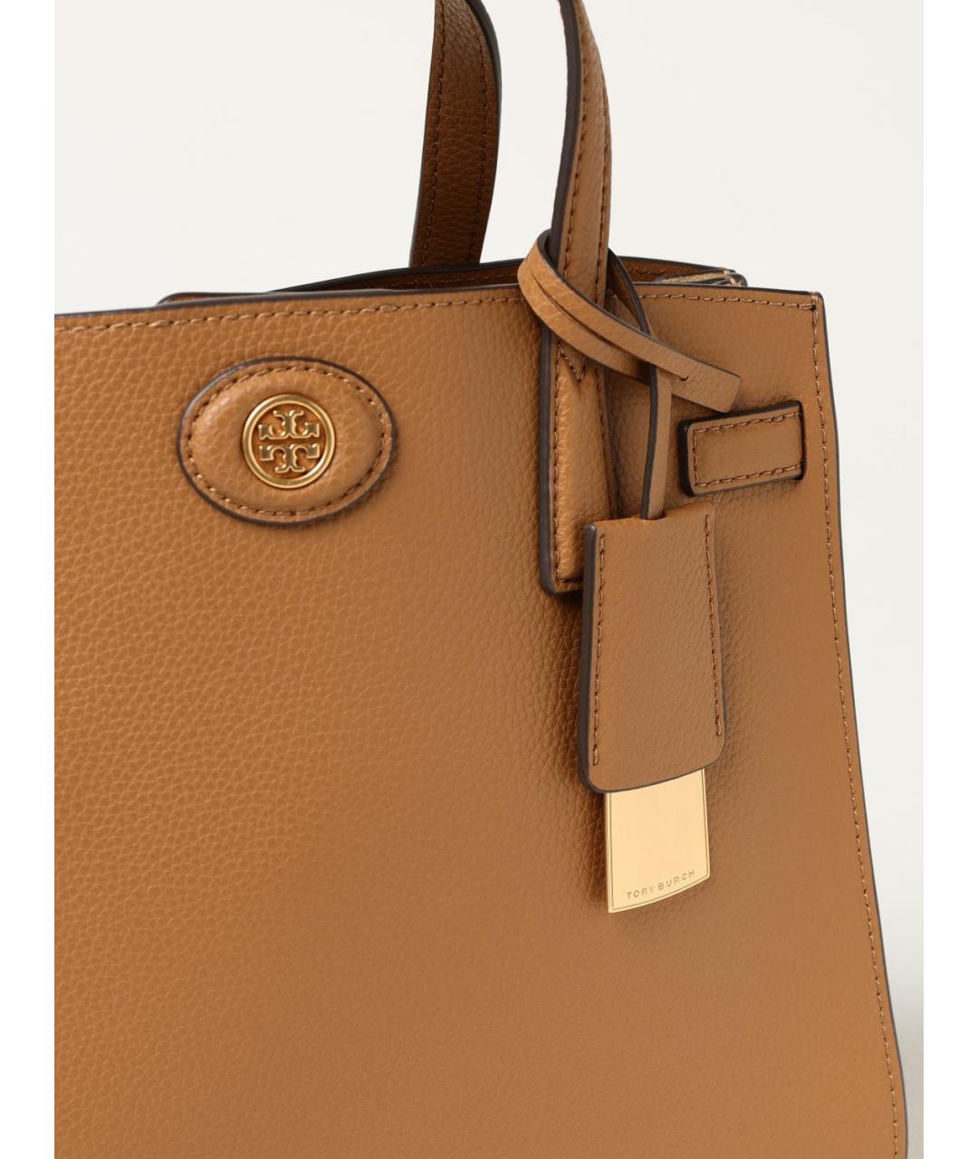 TORY BURCH Бежевая кожаная сумка тоут, фото 3