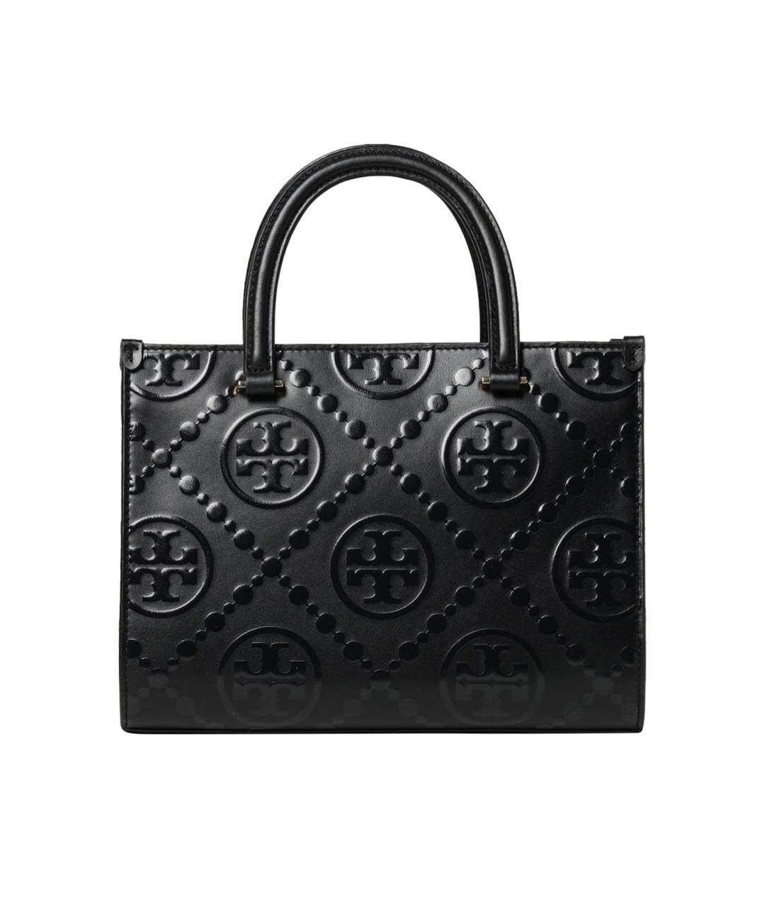 TORY BURCH Черная кожаная сумка тоут, фото 1