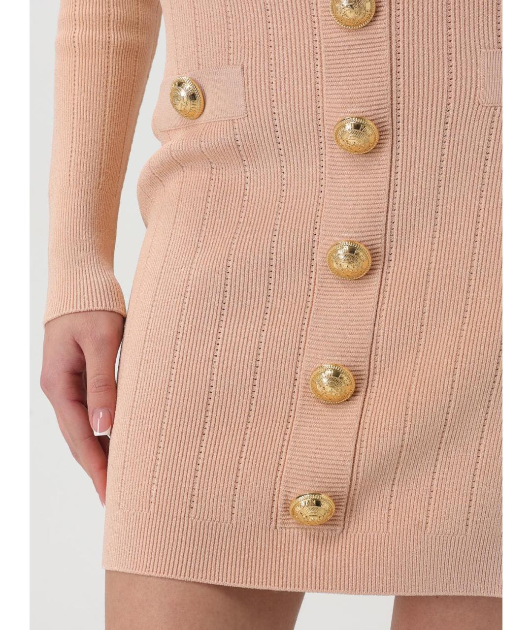 BALMAIN Розовая вискозная юбка мини, фото 6