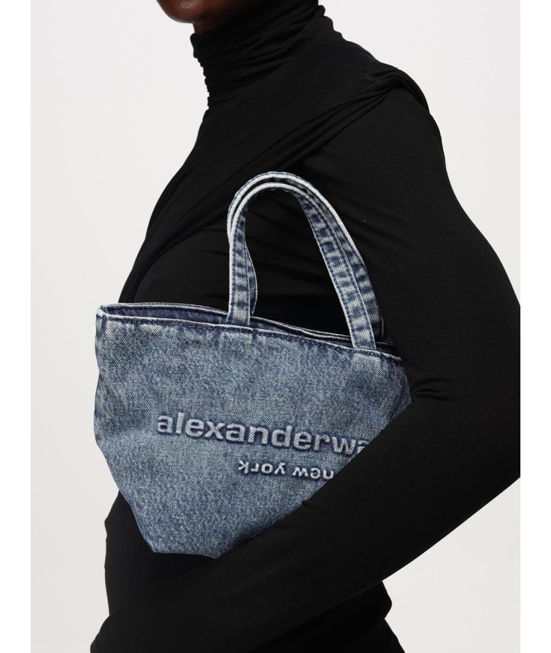 ALEXANDER WANG Голубая деним сумка тоут, фото 2