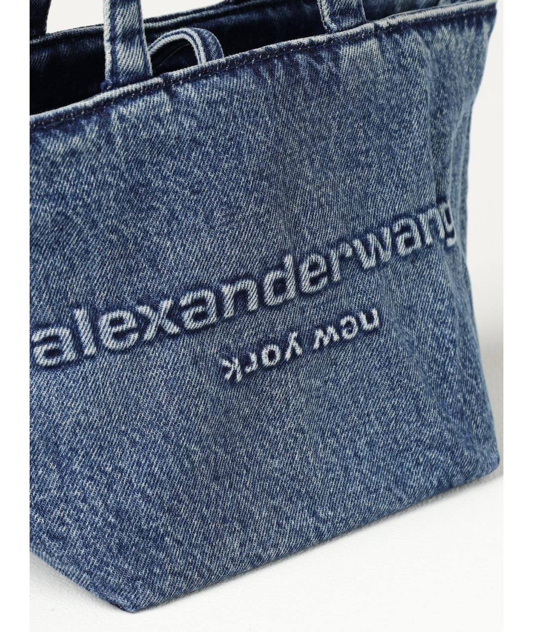 ALEXANDER WANG Голубая деним сумка тоут, фото 4