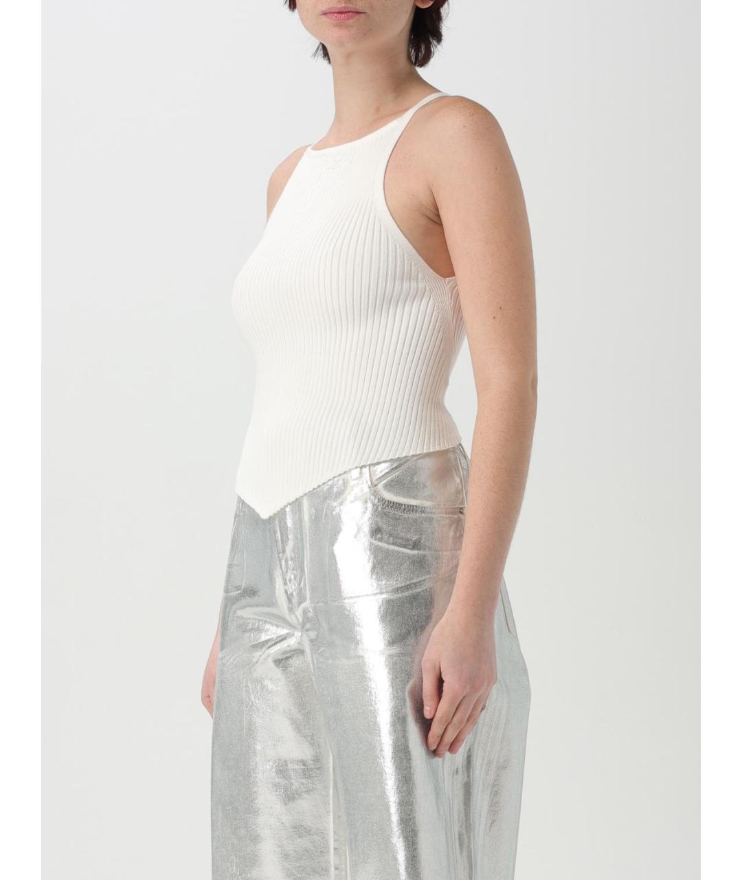 COURREGES Белая вискозная майка, фото 4