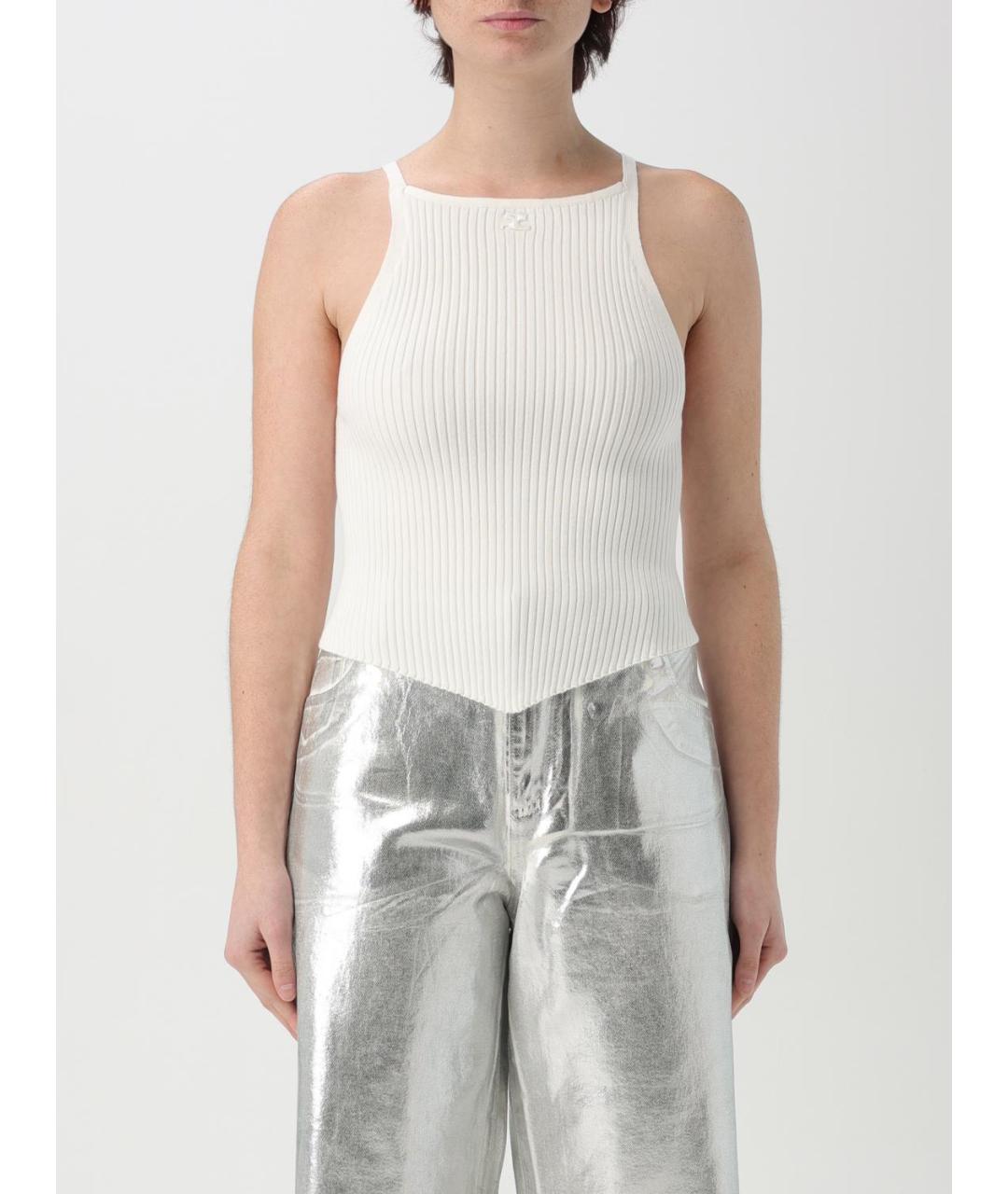 COURREGES Белая вискозная майка, фото 2