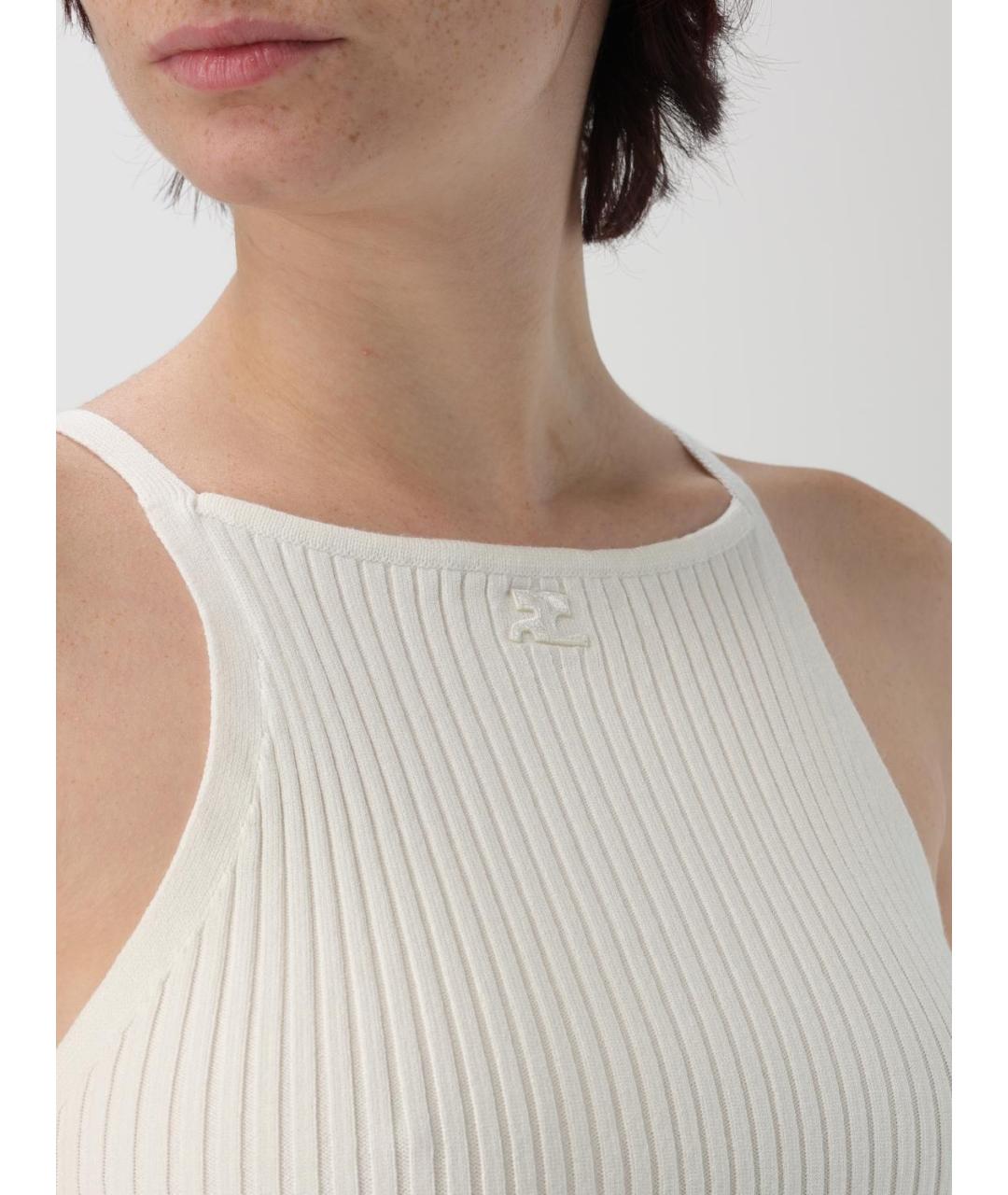 COURREGES Белая вискозная майка, фото 5