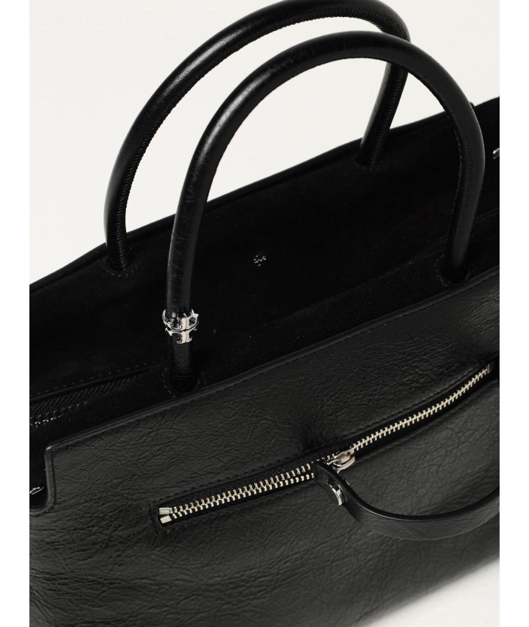 TORY BURCH Черная кожаная сумка тоут, фото 3