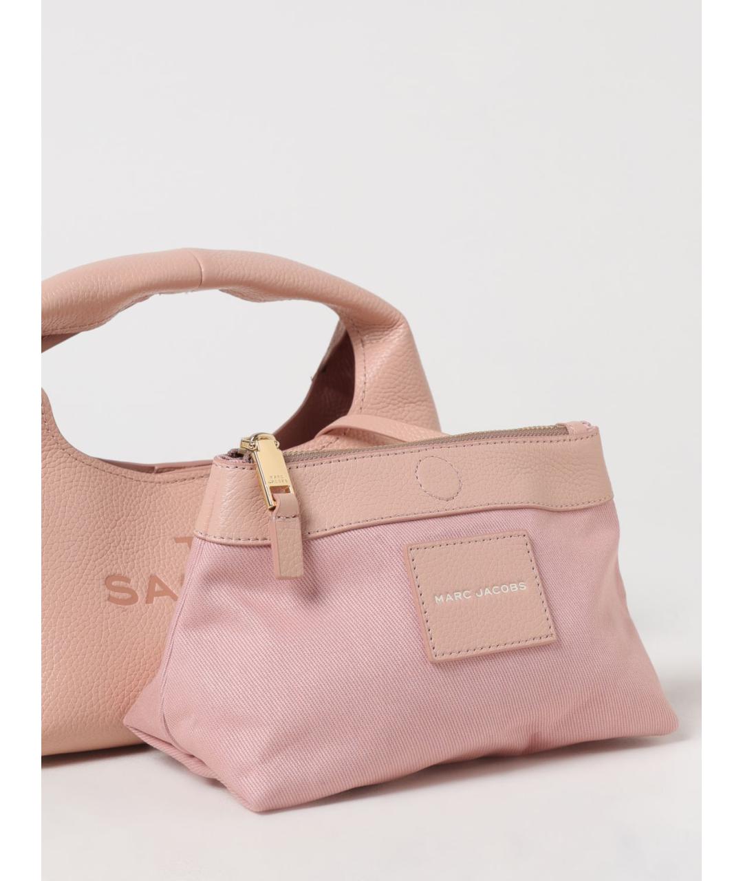 MARC JACOBS Розовая кожаная сумка с короткими ручками, фото 3