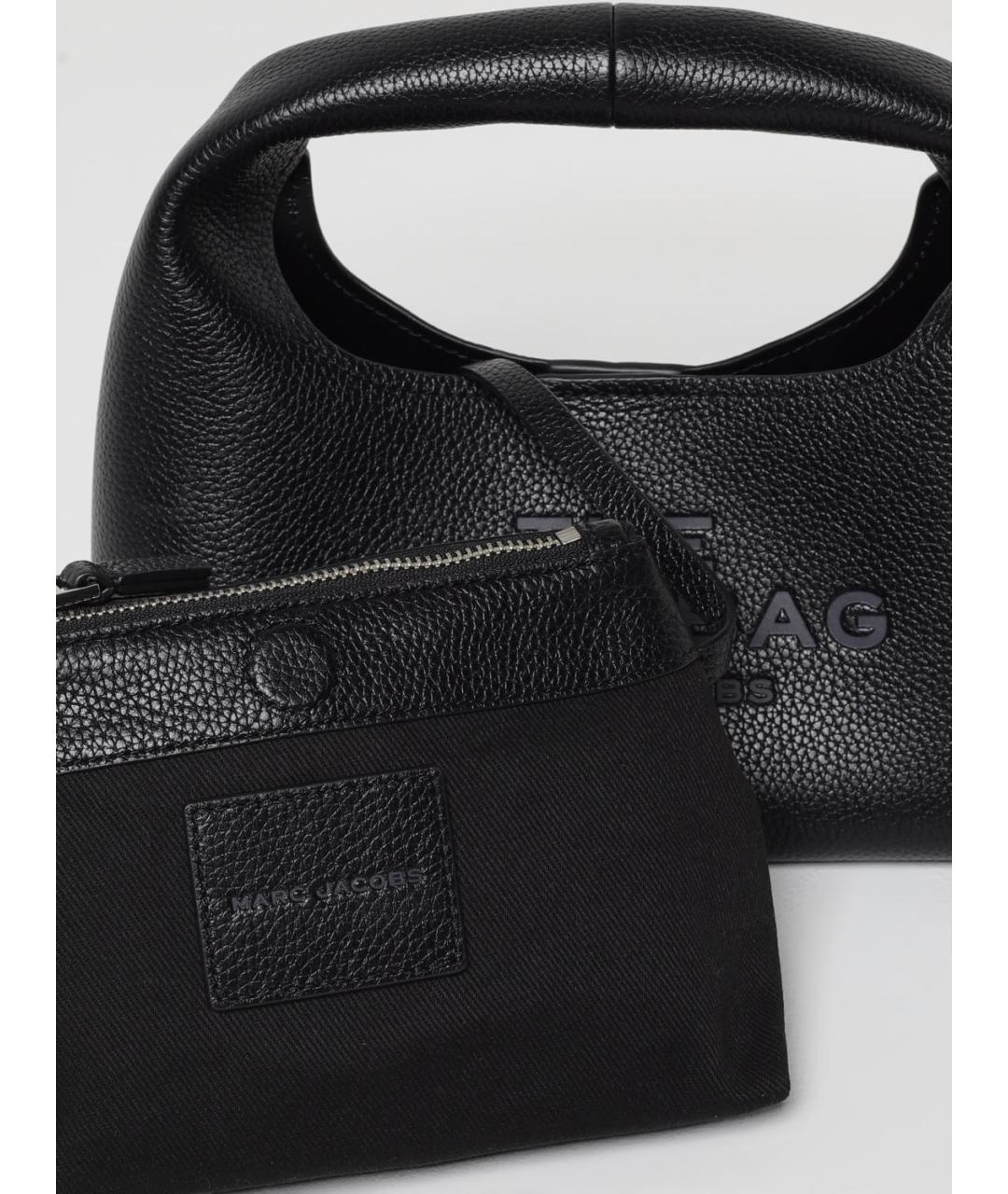 MARC JACOBS Черная кожаная сумка с короткими ручками, фото 3